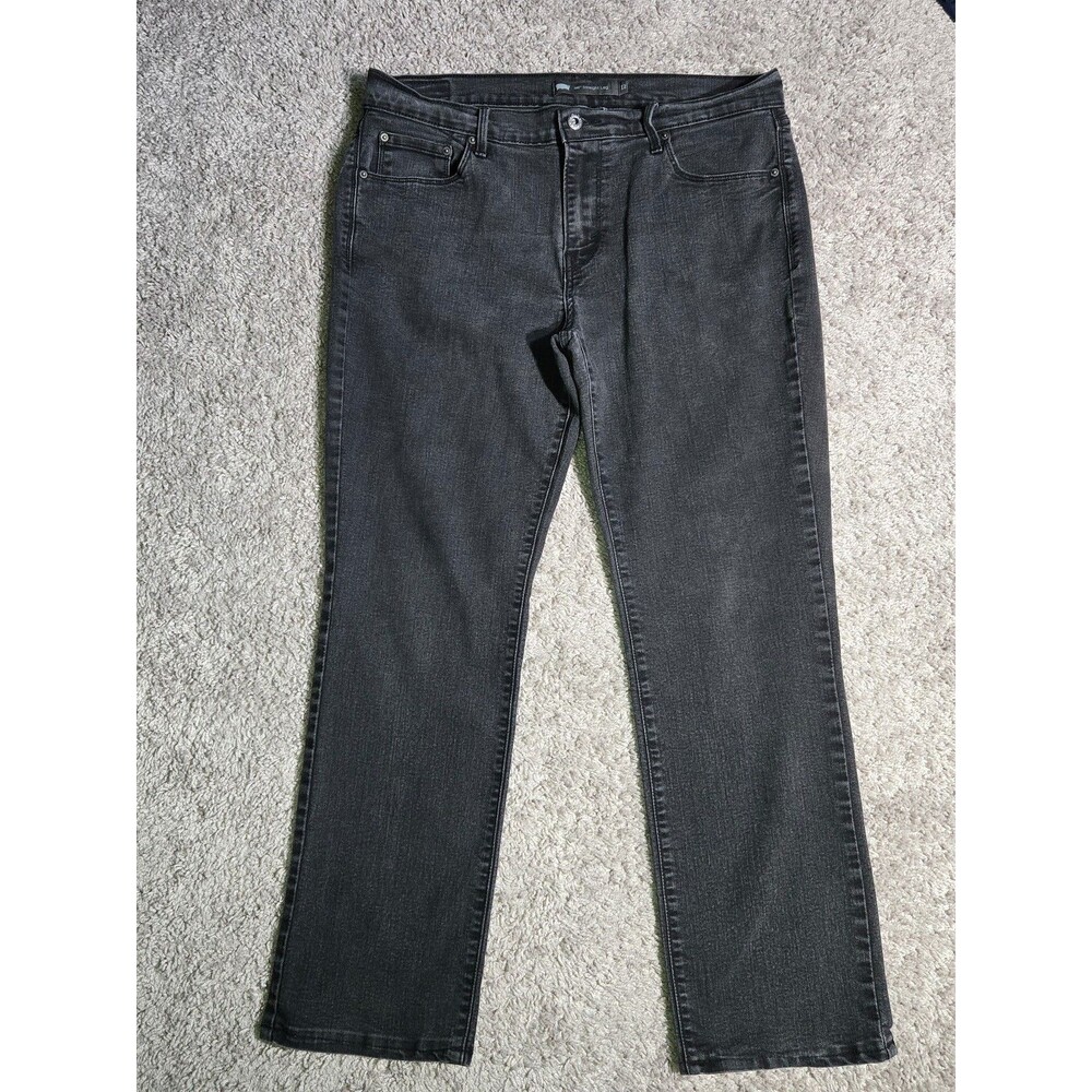 Levi's 505 Straight Leg Jeans Women's 12 Black Gray Wash Inseam 29"